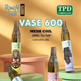 RandM Vase 600 Disposable Vape Pod Device 20mg |  Pen Style | Mesh Coil |