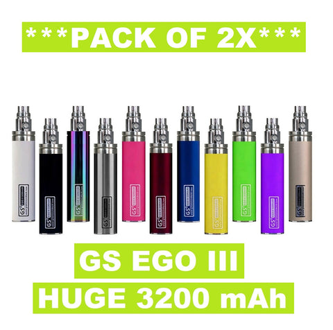 2x GS EGO III 3200mAh - **Dual Pack** Huge Capacity Battery