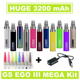 GS EGO III 3200mAh -Long USB Charger and H2S Atomizer **Mega Kit**