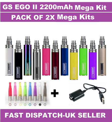 2x GS EGO II 2200mAh - **Dual Pack** Huge Battery **Mega Kit**