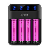 Genuine Efest LUSH Q4 Charger 4-Slot Fast Charge Up to 2A / 1A LED 18650 26650 UK Plug