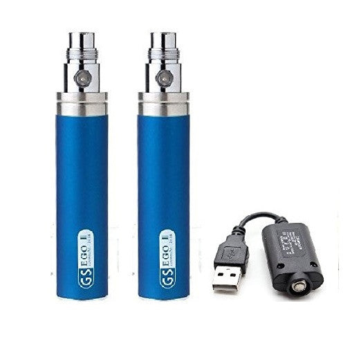 2200mah GS eGo II - Pack of Two Huge Capacity Battery With USB Charger - TPD Compliant