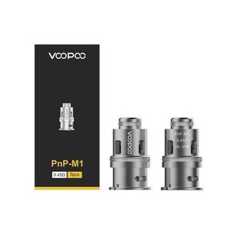 Genuine VooPoo PnP M1 Single Mesh Coil 0.45ohm Pack of 5x Replacement Coils Head