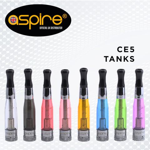 Aspire CE5 BVC Clearomizer Atomizer Clear 1.8ml Capacity Pack of 1x TPD Compliant