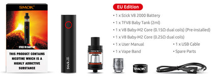 Smok Stick Baby V8 Kit With Free 100ml District 9 e Juice | On Sale