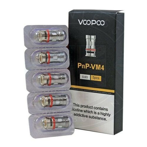 VooPoo VINCI PnP Single Mesh VM4 0.6ohm Coils 20–28W Pack of 5x Replacement Coil