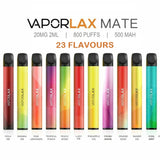 VAPORLAX MATE Disposable Vape Pod | 800 Puff | 20MG | 23 Flavours |Nic Salt eCig