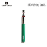 Green Sound Twist II Battery Vape Pen Mod 2200mAh Battery - Tank and Charger Included