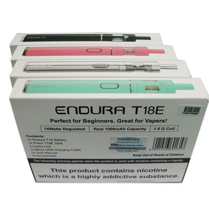 Innokin Endura T18E Vape Pen Starter Kit |1000mAh Battery| 0R 2ml T18E Tank TPD