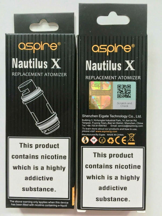 Aspire Nautilus X 1.5Ohm & 1.8Ohm Replacement Coils Head Pack of 5x
