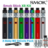 Smok Stick X8 Kit Pen Style 3000mah 2ML X-Baby Tank OR Pack of X-Baby M2 Coils