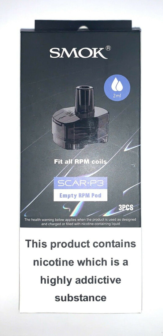 Smok Scar-P3 Empty RPM Pods Pack of 3x, 2ml Replacement Vape Pods TPD Compliant