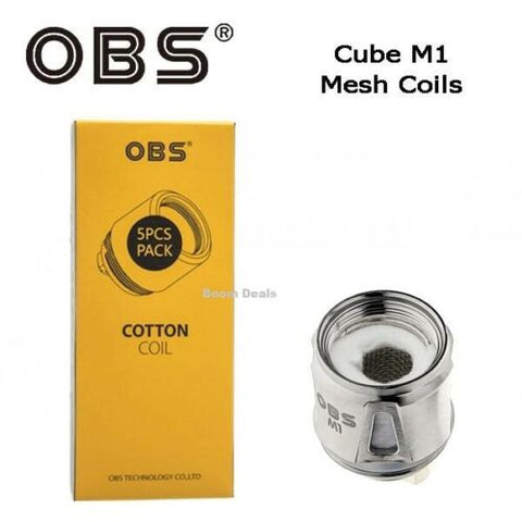 OBS Cube & Draco Cotton Coils (Pack of 5x) Mesh Coils Replacement Coils Head