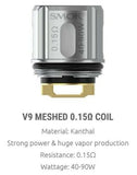 Smok TFV9 Meshed Coils | 0.15ohm Mesh Pack of 5x Replacement Coils TPD Compliant